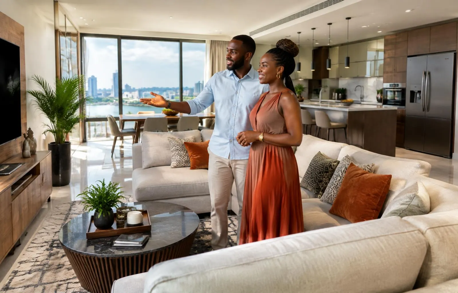 Un couple dans un intérieur moderne